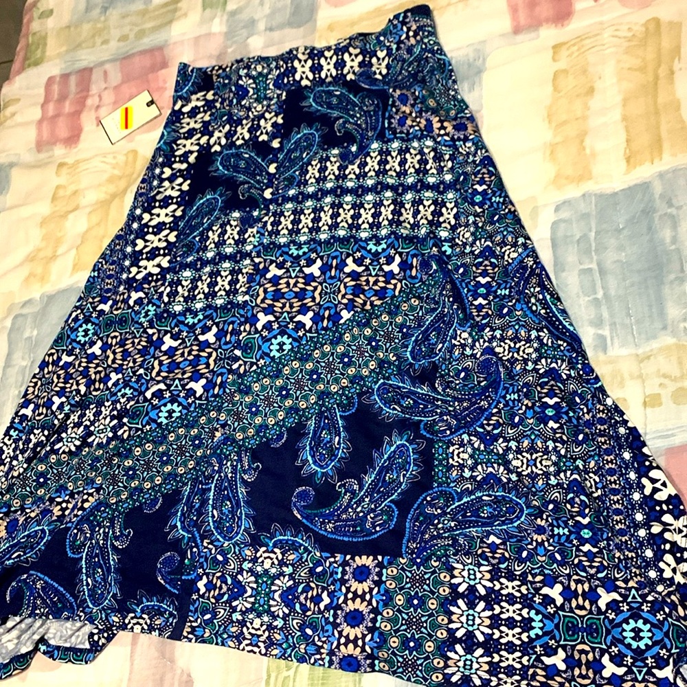 Dana Buchman X Small Vintage Blue Hawaiian Floral Skirt